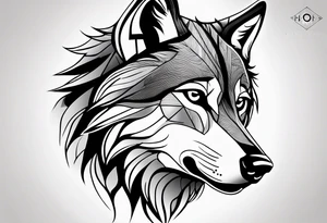 a head of a wolf tattoo idea