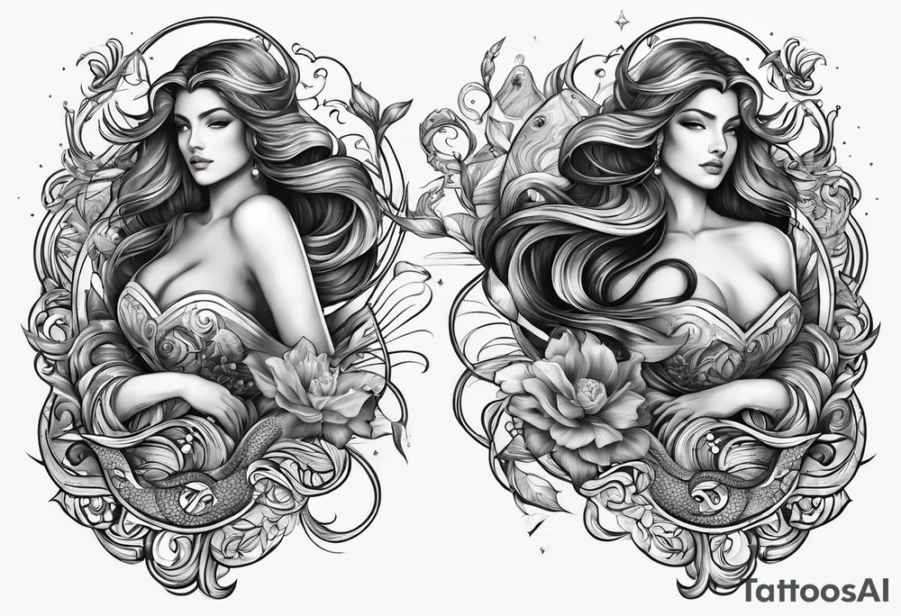 Twins, Pisces, aquarius, Capricorn tattoo idea
