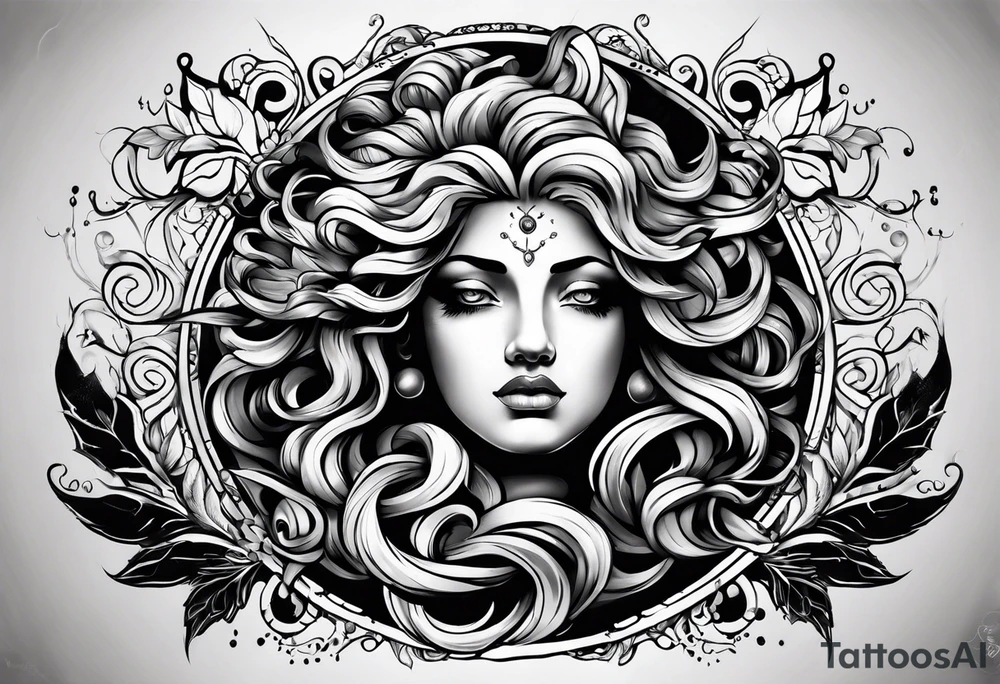 cabeça da medusa tattoo idea