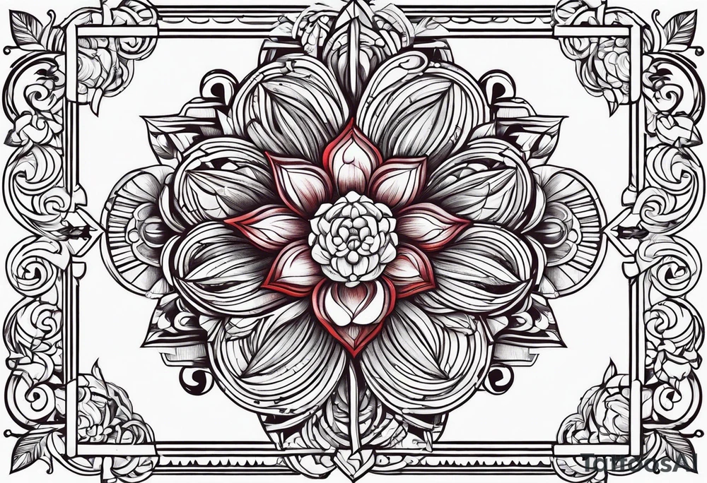 let god with the d red ink with a flower behind it tattoo idea let god with the d red ink with a flower behind it tattoo idea