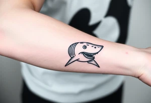 powerful  small great white shark moving forward tattoo tattoo idea