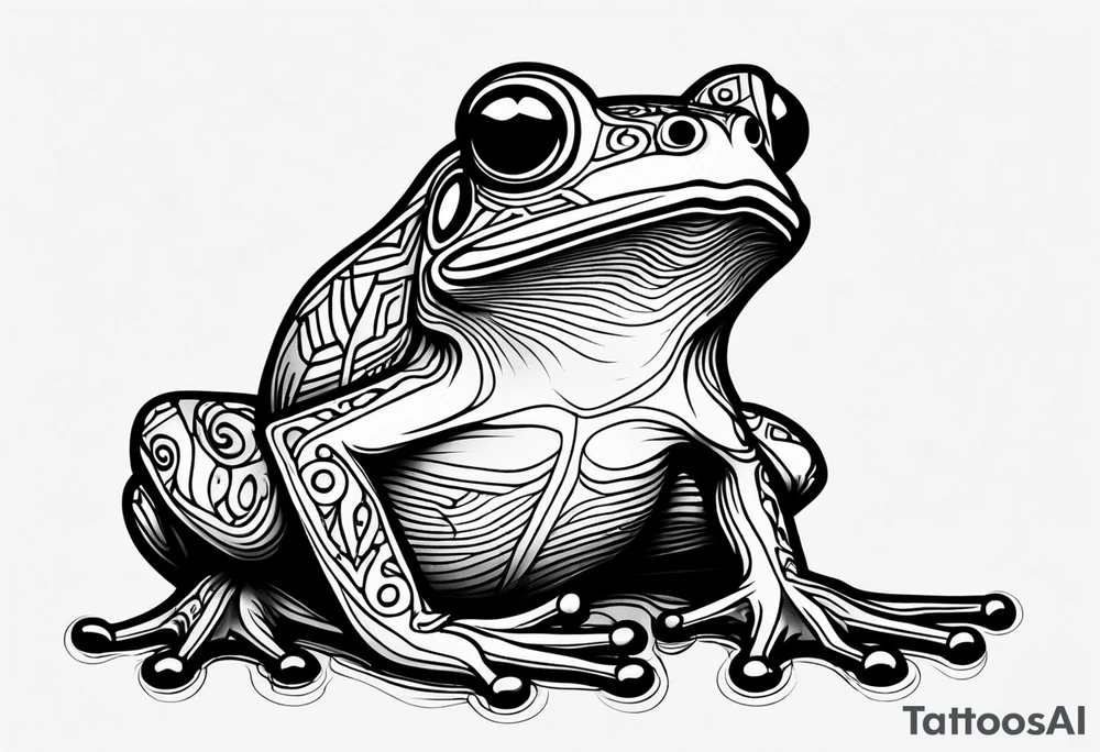 a psychedelic frog tattoo idea
