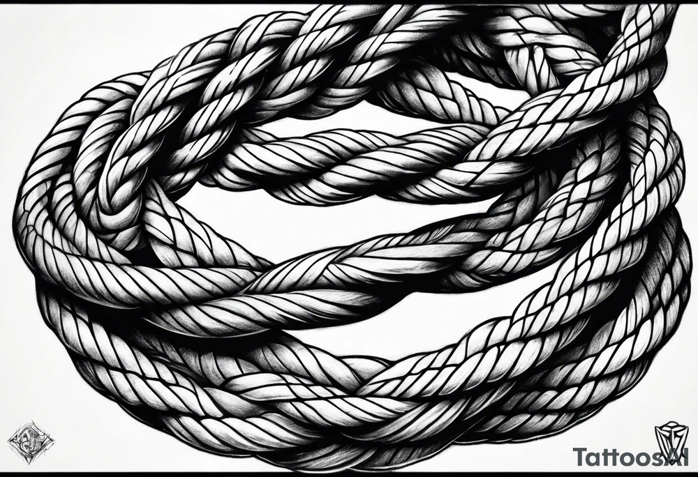 Rope knots twisting tattoo idea