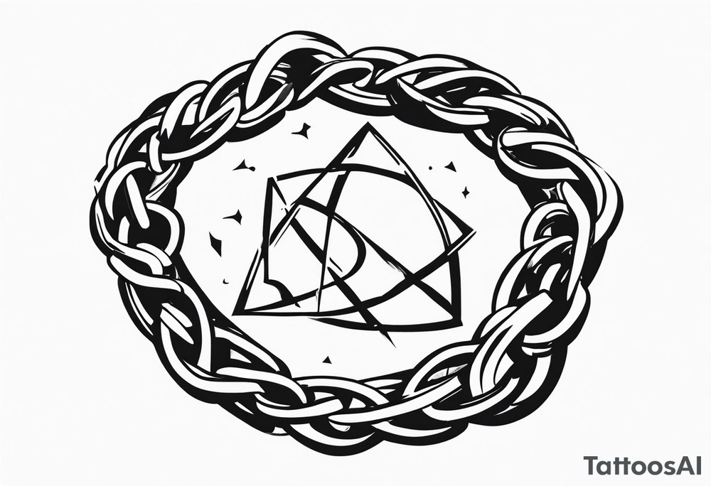 Broken chains tattoo idea