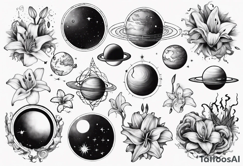Lily planets tattoo idea