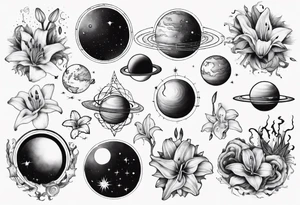 Lily planets tattoo idea