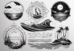 Un paysage ciel , mer , plage tattoo idea