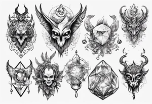 The Demon Stolas obsessed with gems, knowledge of astrology and poisonous gems. tattoo idea