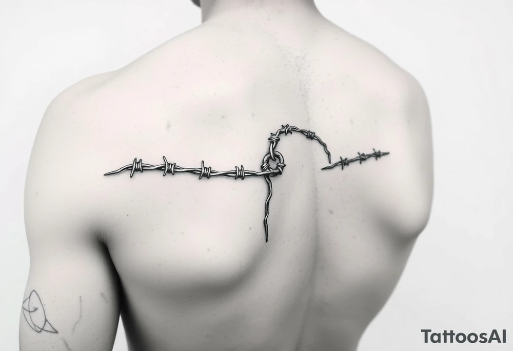 I want a barbed wire wraparound tattoo on my arm to my bicep where it ends up coiling itself on the bicep. It should also have a part that looks like a chain which is breaking to representing breaking generational curses tattoo idea