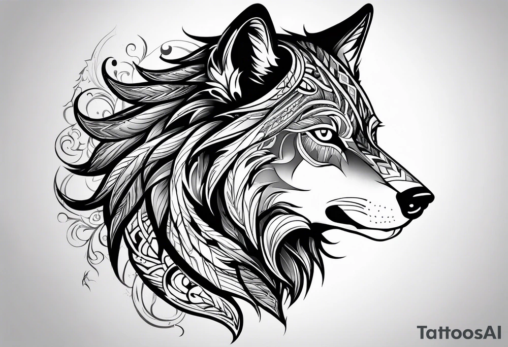 Wolf head tattoo idea