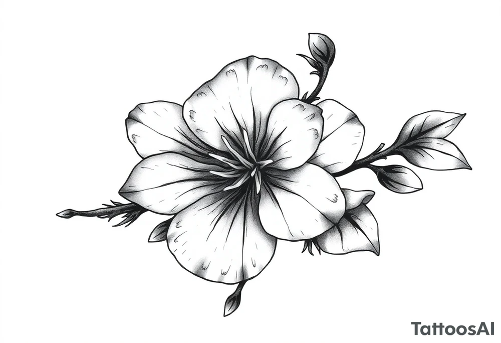 Cherry blossom with round petals tattoo idea