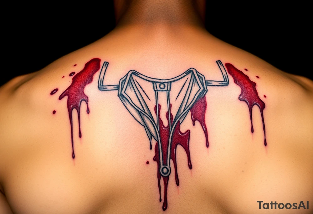 African American gangsta with blood splatter on clothes tattoo idea