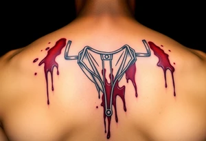 African American gangsta with blood splatter on clothes tattoo idea