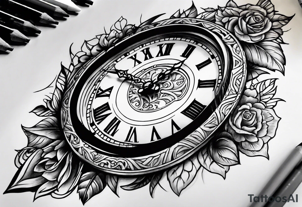 Roman clock tattoo idea