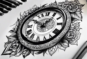 Roman clock tattoo idea