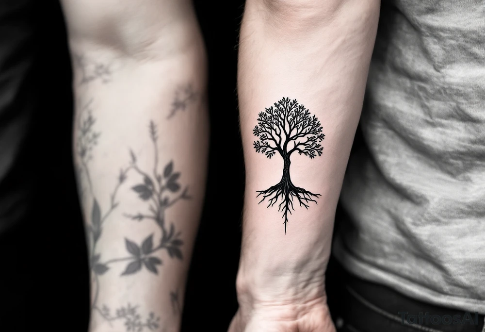 tree of life tattoo that spans across forearm tattoo idea