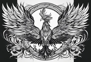 Rebirth symbol and knot and a phoenix. Simple but abstract tattoo idea