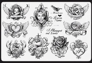 my kids' names: Lucas and Margaret and something that symbolizes love tattoo idea