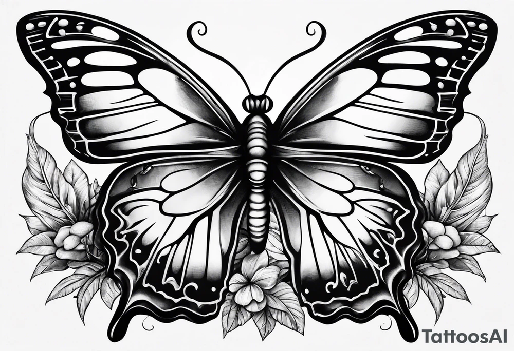 Death butterfly drugs mushrooms tattoo idea