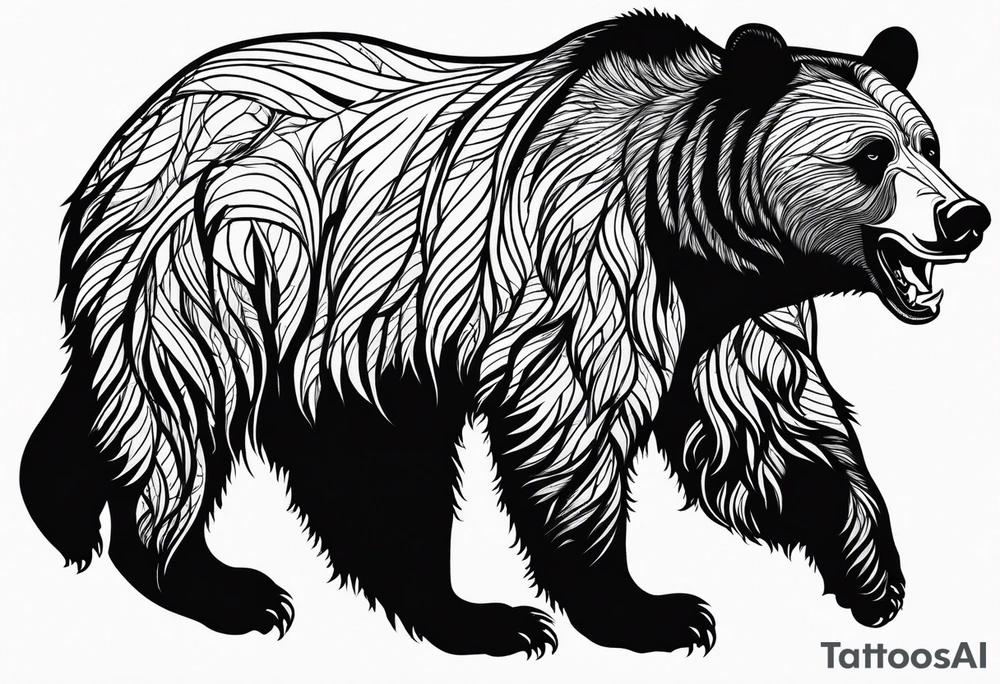 Grizzly bear line tattoo idea
