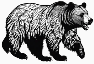 Grizzly bear line tattoo idea