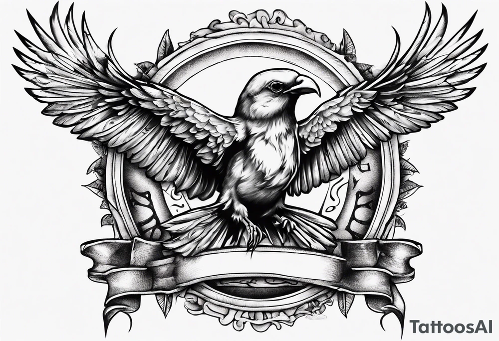 highly detailed free bird
 Lynyrd Skynyrd 
free from birdcage tattoo idea