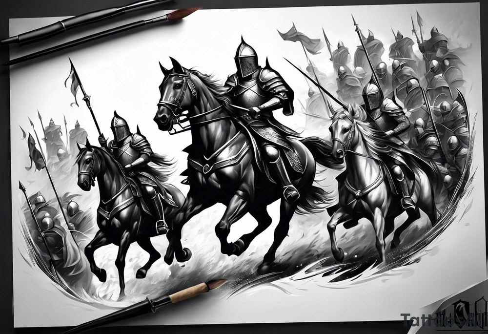 Christianiyy army of knights tattoo idea