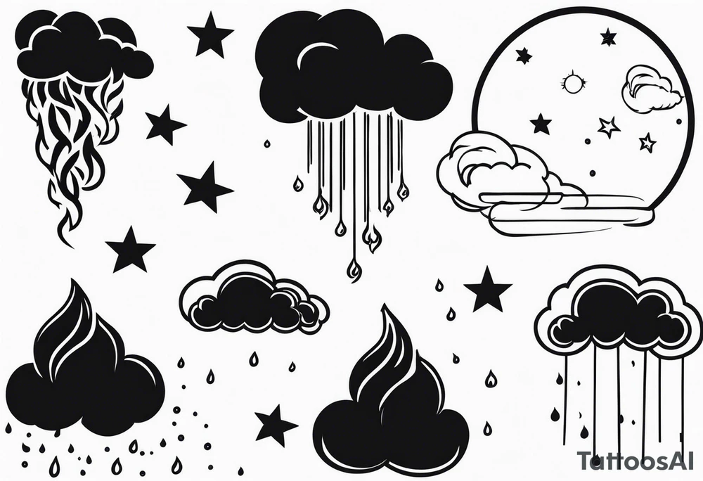 fire raining down from heaven tattoo idea