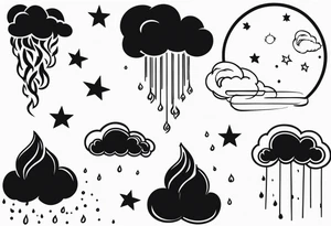 fire raining down from heaven tattoo idea