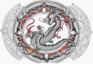 Dragon Outside Mandala tattoo idea
