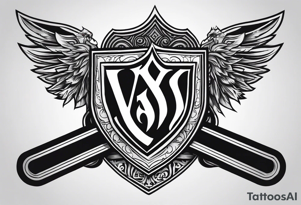 Valhalla stairs sword shield tattoo idea