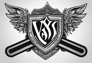 Valhalla stairs  sword shield tattoo idea