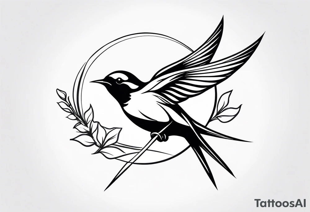 Beautiful Swallow Bird tattoo idea