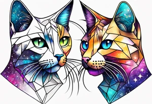 cosmic cat tattoo idea