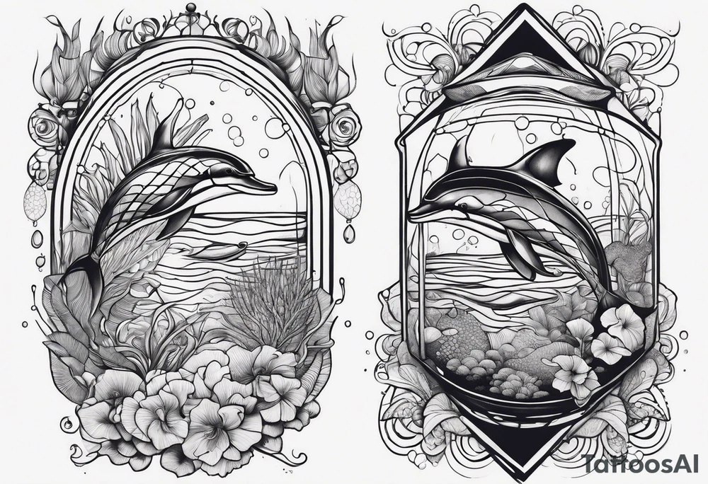 Father daughter matching. Water related. Marine life tattoo idea