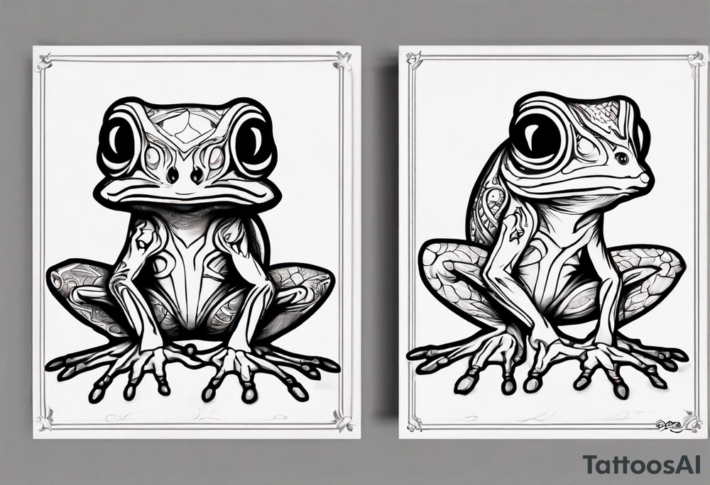 cybersigilism common coqui sitting on flor de maga tattoo idea