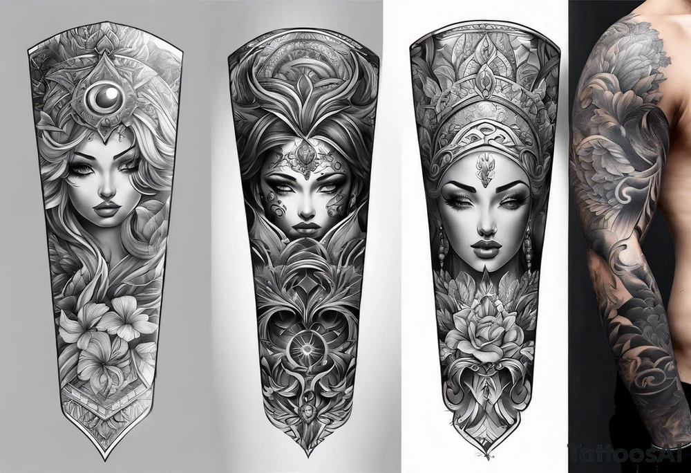 Full arm sleeve tattoo idea