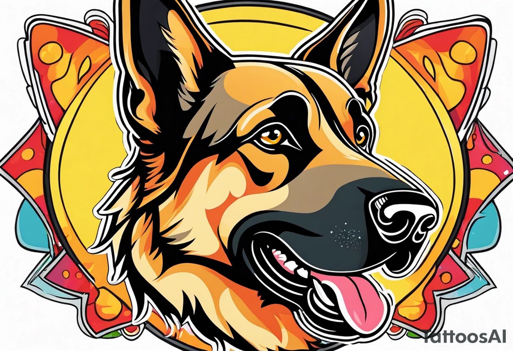 German shepherd dog tattoo idea