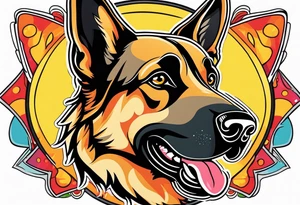 German shepherd dog tattoo idea