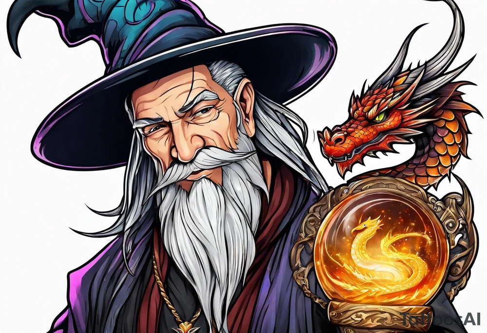 Wizard with dragon tattoo idea