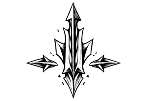 thick arrow look down tattoo idea