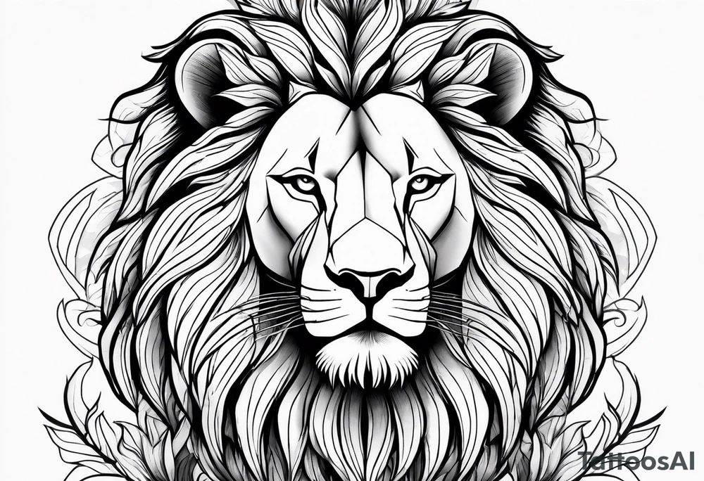 powerful majestic lion, close-up tattoo idea