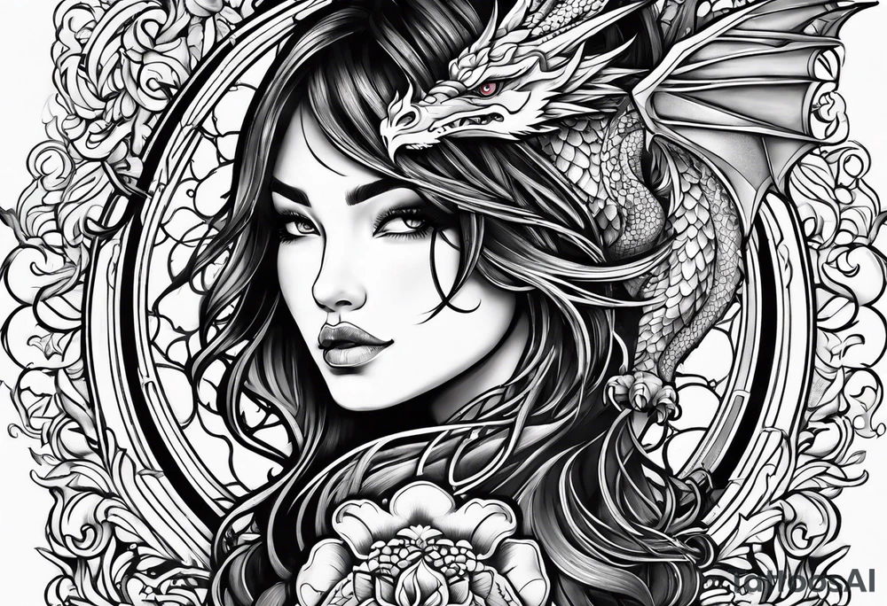 Mädchen drache tattoo idea