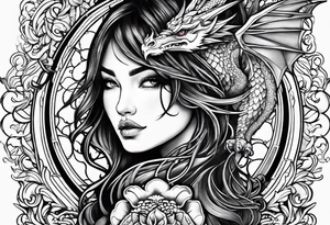 Mädchen drache tattoo idea