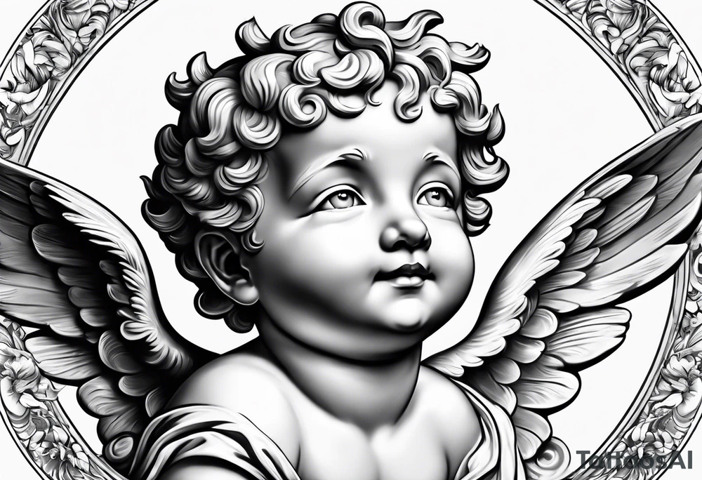 one putti smiling tattoo idea
