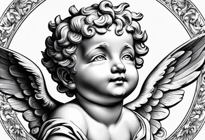 one putti smiling tattoo idea