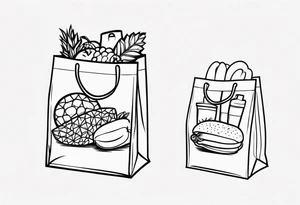 Thank you grocery bag plastic bag tattoo idea