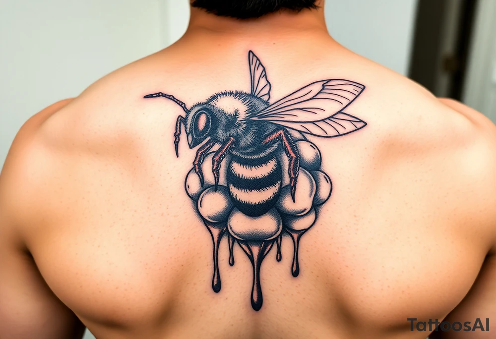 Honey bee hive dripping tattoo idea