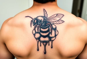 Honey bee hive dripping tattoo idea