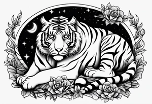 tiger sleeping tattoo idea